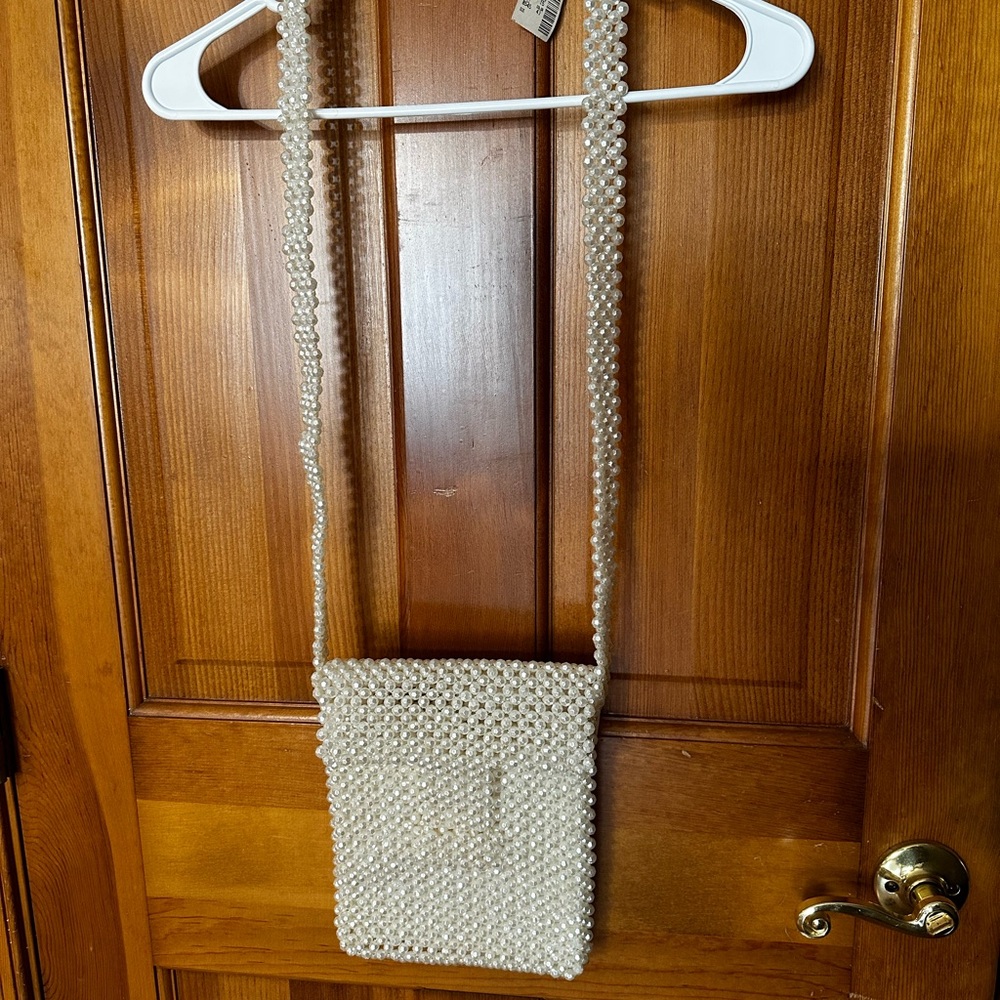 NWT Sabina Elegant Pearl Beaded Crossbody Bag